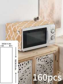 1pc American Style Yellow Rhombus Pattern Microwave Oven Cover, Home Bake Oven Protective Cover, Household Items - Multicolor - View 13