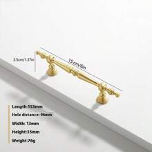 1pc French Luxurious Small Cabinet Door Handle, Gold Color Drawer Pulls, Retro Wardrobe Cupboard Door Handles