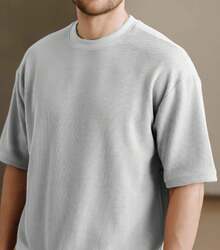 RelaxMax Men's Casual Oversized Textured Mesh Shirt - White - View 1