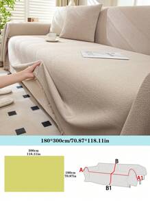 1PC All-Season Non-Slip Sofa Cover - Fit For Single, Double, Triple & Quad Sofas, Machine Washable, Modern Design Home Decor