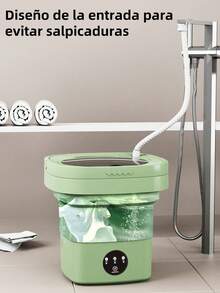 Compact Portable Folding Washing Machine - Quick Drying, Dual Function With Deep Stain Removal, Ideal For Student Dorms And Home Use, 110V-130V US Plug - Green - View 4