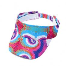 1pc Colorful Tie-Dye Visor Hat, New Spring/Summer Unisex Outdoor Sun Protection Hat