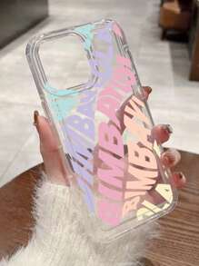 1pc Letter Print Transparent Phone Case Compatible With Apple &