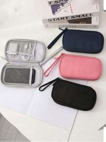 1pc Digital Accessories Storage Bag, Electronic Organizer Travel Universal Cable Pouch, Suitable For Phone Case, Data Cable, Coin Purse, Jewelry, Classified Storage Compartments, Power Bank, Mouse, Charger, Cable, Pencil Case, Hard Drive, Protective Cover, Washable Travel Storage Pouches