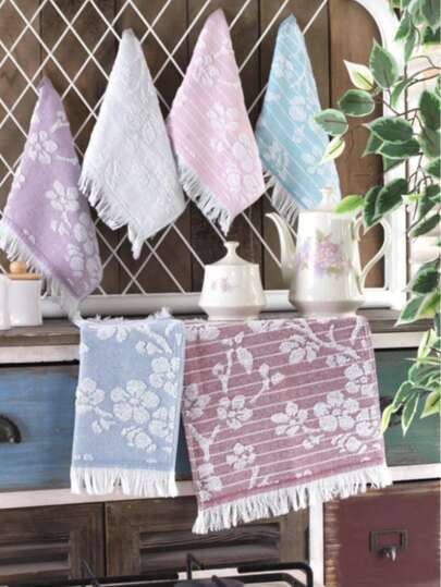 Fabricat în Turcia - Set de 12 prosoape de mână cu relief – 30x50 cm, moi și absorbante, 100% bumbac turcesc