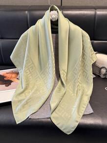 1pc Women Simple Geometric Print Shiny Scarf, Elegant Shawl/Hijab/Head Wrap For All Season Sun Protection