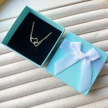 1 件女士奢华互锁心形吊坠项链，时尚简约心形吊坠项链，送给朋友和家人的情人节、妈妈、母亲、母亲节、礼物