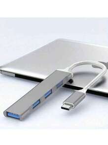 4-Port Aluminum USB-C Hub With USB Type-C And USB-A Ports. The Product Is Not Easily Deformed, With Simple Yet Attractive Craftsmanship And A Compact Design. It Is Suitable For MacBook, Pro, Mini, IMac, Surface Pro, XPS, And Personal Computers - Perfectly Compatible With USB Flash Drives, Hard Drives, And Other Devices.