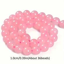 QYDCX Cuentas sueltas de cuarzo rosa natural para hacer joyas, pulseras, artesanía de costura y otros accesorios - disponibles en 6 mm, 8 mm y 10 mm