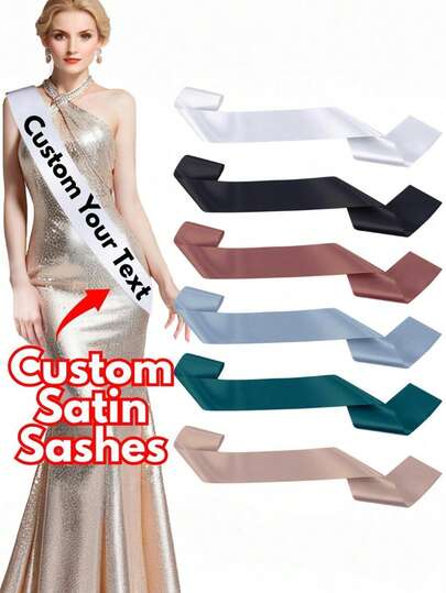 Faja personalizada de graduación y escuela - Fajase personalizadas con nombre y logotipo para regreso a clases, Día del Maestro, graduación de estudiantes, ceremonia de premios, accesorios de satén de colores, regalo ideal para maestros, compañeros de clase, amigos