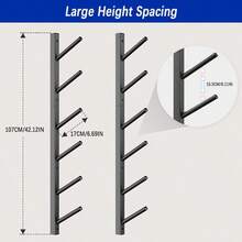 YMYNY Skateboard Wall Mount 6 Layer Skateboard Rack Holder Snowboard Wall Mount For Storage Longboard Deck Organizer Skateboard Display Stand For Home Garage UHSD001B - Black - View 2