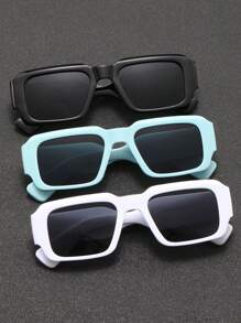 1/2/2/4 Pairs Men Square Rivet Minimalist Fashion Fashion Glasses, Suitable For Daily Driving, Stage Performance, Party, Travel