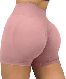 Seamless High Waisted Booty Shorts For Workout - 3" Rosa - Ver 5