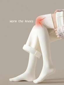 1/2 Paar Damen Oberschenkel-hohe Socken Einfarbig, dick thermisch gefüttert, warm und bequem, geeignet für Studenten & Erwachsene im Herbst/Winter (Farbkombinationen erhältlich), gemütlich - Verschiedenfarbig - Übersicht 2