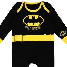 DC Comics Batman  | Batman "Sleep Training" Baby Boys' One Piece Sleep Suit | Babies' Sleepwear | Fast UK Delivery Shipping | Trusted UK Seller | Great Gift For Kids | Perfect For Halloween, Birthdays And Christmas - Black - View 5