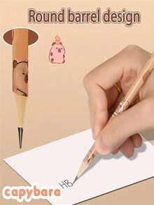 12 支/30 支带橡皮擦的返校水豚主题铅笔，适合艺术家和学生，以可爱的水豚插图为特色，可用于绘画、素描和写作 - 彩色 - 查看 8