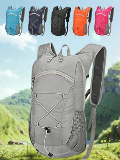 1pc Nylon Outdoor Hiking Backpack, Bicycle Riding Bag, Travel Lightweight Trekking Rucksack, Waterproof Climbing Bag, Unisex Sports Daypack