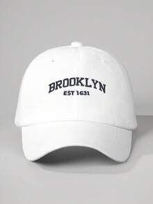 1顶Y2K儿童刺绣BROOKLYN 1631水洗棒球帽，可调节户外遮阳帽，男女童通用，适合春秋季旅行、海滩、休闲场合