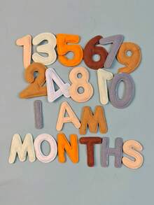 20pcs/Set Baby Monthly Milestone Felt Numbers And Letters Newborn Photography Props Boho Photo Prop Number Sign For Age Display Milestone Markers Baby Shower Decor Gifts - Multicolor - View 9