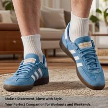 Adidas Originals 男鞋女鞋板鞋 HANDBALL SPEZIAL 舒適輕便運動鞋耐磨低筒休閒鞋 BD7632 - 藍/白 - 查看 2