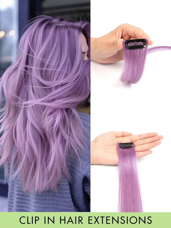 1 pieza Extensiones de cabello con clip de cabello humano Remy Extensiones de cabello postizas con resaltados de color rectos e invisibles