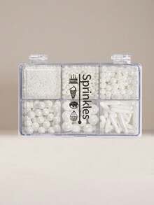 Edible Cake Decorating Sprinkles, Gold & White Pearl Candy, 6-Grid Gift Box Packaging, For Birthday Cakes, Donuts, Cookies, Chocolates, Ice Cream, Christmas, Halloween, Valentine's Day, Birthdays, Mother's Day, Weddings - Multicolor - View 12