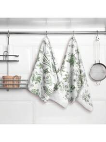 2 Pcs Wildflower Kitchen Towels, 16x24 Inch Vintage Hand Towels Absorbent Plant Floral Dish Towels, Farmhouse Kitchen Bathroom Decorations - 綠花2 - 查看 4