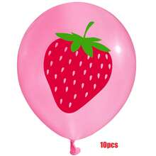 10 Pcs Strawberry Girly Lovely Party Decor Balloons Set – Suitable For Baby Birthday Party, Baby Shower ,Girl's Birthday, Girls'Party,Gender Reveal Party For Ages 1-6 - Multicolor - View 4