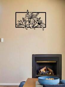 1 Stück elegante Lilien Blumen Metall Wandkunst, abstrakte Umriss Eisen Dekoration, vielseitig einsetzbar für Innen- und Außenbereich, geeignet als Einweihungsgeschenk, Feiertags-, Geburtstaggeschenk, Sammleritem, ideal für Gartenliebhaber, Büro, Wohnzimmer, Schlafzimmer, Terrasse, Küche, Landhausdekoration