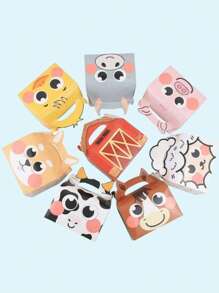 24 pièces Sacs-cadeaux thème animaux de ferme, boîtes-cadeaux créatives thème animaux, emballage en papier réutilisable, convient pour les cadeaux de fête, anniversaires, Noël, décorations de mariage, adapté aux fêtes d'anniversaire et célébrations