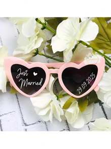 Lunettes à la mode personnalisées en forme de cœur avec texte/logo personnalisé - Accessoires de fête dégradés rose et violet, idéales pour les mariages, anniversaires et cérémonies de remise de diplômes - Cadeaux créatifs pour elle, petite amie, maman, amis, jolies lunettes, cérémonies de remise de diplômes, lunettes à la mode, plastique durable, lunettes originales, organisateurs d'événements, petits cadeaux de mariage, designs intéressants, montures légères, lunettes amusantes, cadeaux pour mamans