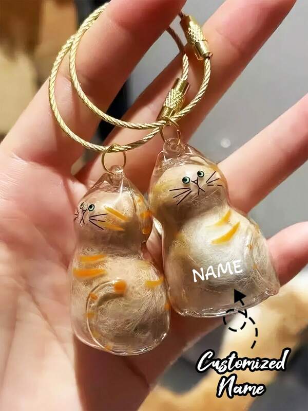 1Pc Personalized Custom Cat And Dog Fur Pet Storage Box Keychain Pendant Bag, Customized Name Text, Cat And Dog Fur Storage Capsule Keychain Pendant Bag Series Hidden Cat And Dog Fur Bags, Retaining The Exclusive Memories Brought By Cats And Dogs To Us, Suitable For Giving To Family, Friends, Girlfriends, Fathers, Mothers, Children, Boyfriends, Girlfriends, Her, Him,School Supplies,Back To School,School Gift,For Office,For School,For Classroom,For Teacher Gifts,For University,For Colleague,For Dorm Rooms,For Teacher,For Boys And Girls,For Teenagers,Junior High School Students,Middle School Students,High School Senior High School Students,College Students,University Students,Freshman,Sophomore,Underclassmen