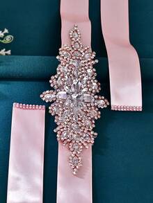 优雅时尚钻石腰带，手工水晶水钻新娘腰带，女士新娘配饰，欧美风格腰部装饰，适合婚礼、舞会、晚宴、音乐节、礼品、礼服、日常穿着