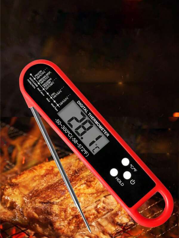 1 pieza Termómetro digital TP19H para carne con retroiluminación ambidiestra y sensor de movimiento, termómetro de cocina para alimentos para BBQ, parrilla, ahumador, fritura de aceite, dulces, lectura instantánea (-50~300°C)