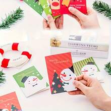 10 件圣诞迷你笔记本 - 圣诞老人和雪人设计，口袋大小的便笺本，多种风格的节日图案，高品质纸张，适合圣诞礼物、派对礼品、节日礼物、欢快的插图、鲜艳的封面印刷、学校用品、返校