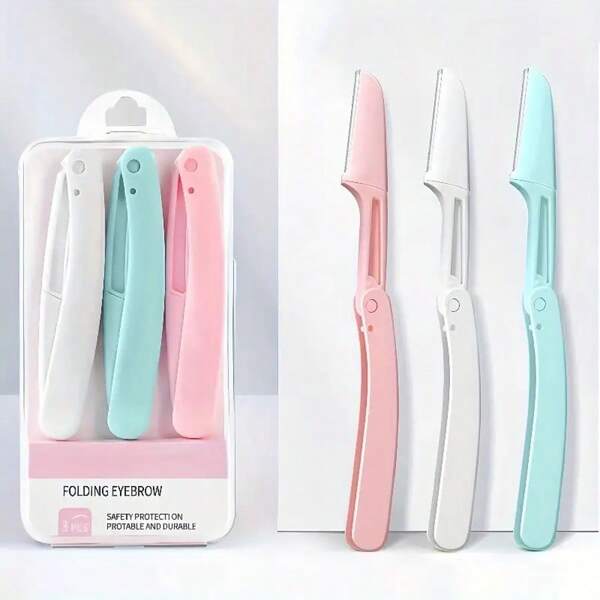 Portable Foldable Eyebrow Trimmer - Beginner Big Eyebrow Scraper, Anti Scratch Safe Eyebrow Trimmer, Beauty Tool, Creating Perfectly Decorated Eyebrows, Comfortable Grip