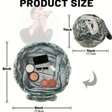 Kosmetyczka podróżna z płaską, ściąganą taśmą, o dużej pojemności, uroczy organizer podróżny i zapięcie na taśmę do makijażu i akcesoriów, nadaje się do przechowywania biżuterii, akcesoriów do włosów, bielizny, podpasek i kosmetyków. Przechowywanie słodyczy na Halloween, prezenty świąteczne, opakowania na słodycze świąteczne, dekoracje świąteczne, prezenty noworoczne, dekoracje noworoczne, walentynki, prezenty urodzinowe.