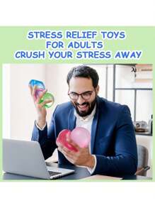 1/2/4/6PCS Stress Cube Balls - Slow Rising Dough Stress Balls Soft Restless Toys For Anxiety Relief, Pull And Stretch Sensory Ice Cube Stress Ball Toys For ADD/ADHD