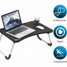 Mesa Plegable de Madera para Laptop, Escritorio Portátil para Cama, Soporte para Laptop, Mesa de Cama para Laptop - Resiste Gran Peso y Amplio Espacio para Desayuno y Trabajo - por defecto - Ver 5