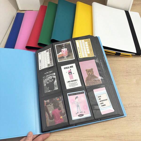 A4 Big Capacity Collect Book, 360 Pockets Bandage Game Cards/Star Organizer Holder, Macaroon 8 Colors 9 Girds Sleeves