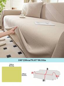 1PC All-Season Non-Slip Sofa Cover - Fit For Single, Double, Triple & Quad Sofas, Machine Washable, Modern Design Home Decor