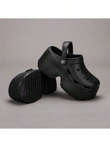Women's Summer 2025 New Thick Sole Closed Toe Sandals, Squelchy Beach Slippers - Black - View 7