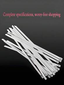 100pcs Stainless Steel Self-Locking Cable Ties, Rust-Proof, Corrosion-Resistant, High Temperature Resistant, Industrial Metal Zip Ties
