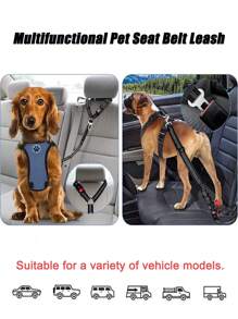 1 pieza Correa retráctil de seguridad para perro para el coche, arnés resistente para perros - Esencial familiar ideal para mascotas