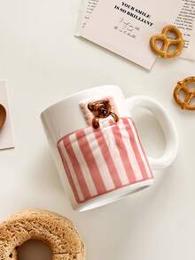 Cartoon Coffee Cup Ceramic Water Mug, Cute Creative Office Home Breakfast Oatmeal Milk Cup - Multicolor - View 13