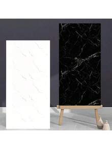 10 件现代白色大理石剥离粘贴瓷砖防溅板，厨房/浴室自粘乙烯基防溅板，易于搭配的设计，23.62X11.81 英寸 - 彩色 - 查看 9