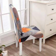 Geometric Chair Covers For Dining Room Set Of 4,Stretch Spandex Parsons Chair Slipcover 4 Pack,Washable Anti-Dust Chair Seat Cover For Kitchen,Wedding,Party - Red - View 5