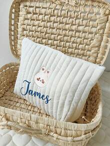 Personalized Diaper Bag With Embroidered Bear & Rabbit Designs - Adorable Travel Tote Bag, Suitable For New Moms, Can Customize Name As Baby Shower Gift, Delivery Gift, Newborn Essential, Modern, Colorful, Cute - Multicolor - View 9