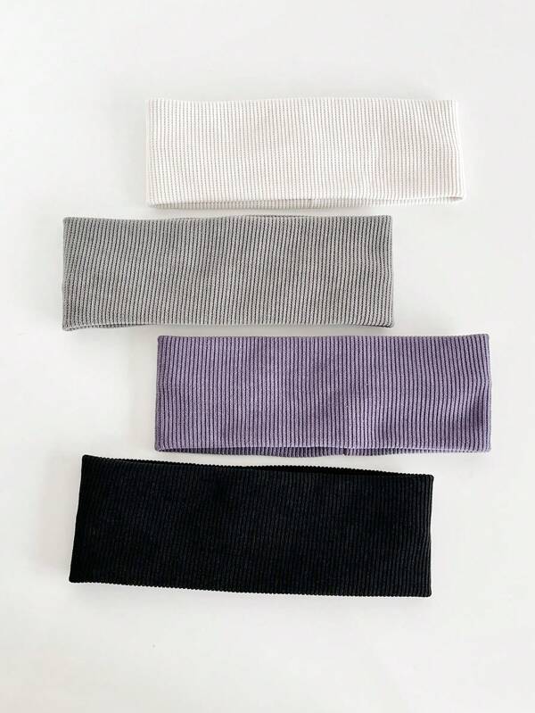 Women Bandana 1/3/4pcs Sport Solid Color Headbands, Casual Indoor Accessories Fashion Hair Accessories Classic Hair Bands