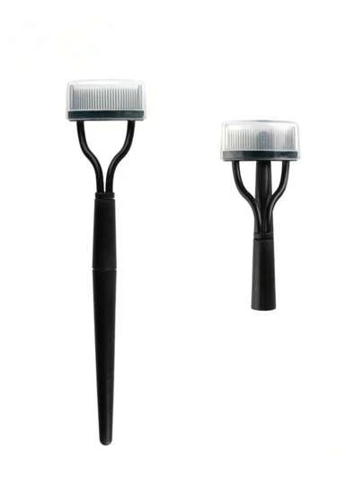 1 Pc Folding Black Steel Eyelash Comb, Stainless Steel Dense-Teeth Comb, Portable Eyelash Curler Auxiliary Makeup Tool, Fake Lash Grooming Accessory,Eyebrow Brush,Eyeshadow Brush,Spoolie,Spoolie Brush
